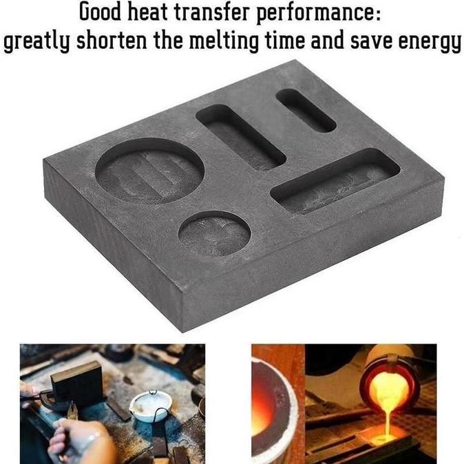 Cetakan Ingot Grafit Emas Graphite Ingot Mould untuk Koin Alat Cetakan Ingot 5-in-1 Grafit