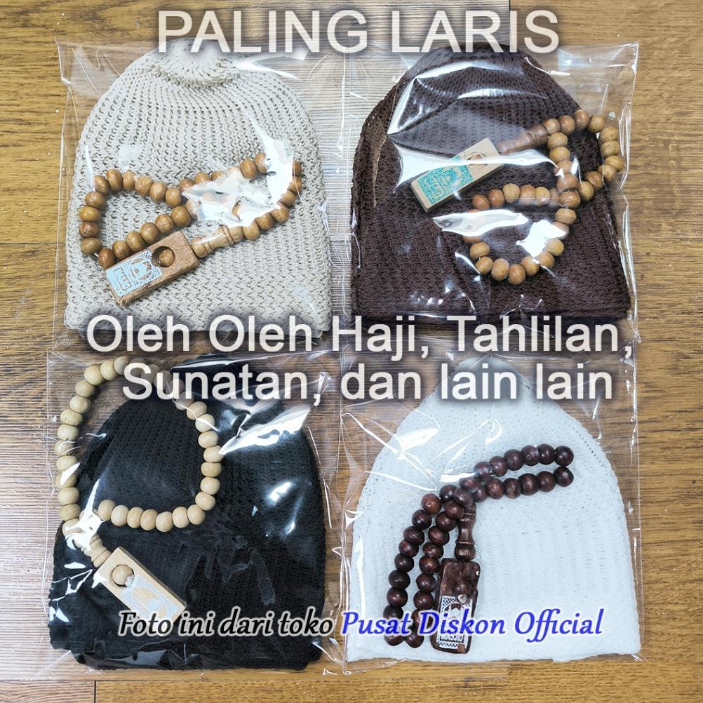 TERLARIS Oleh Oleh Umroh Haji Peci Songkok Kopiah Rajut Polos Peci Putih Peci Polos Songkok Putih So