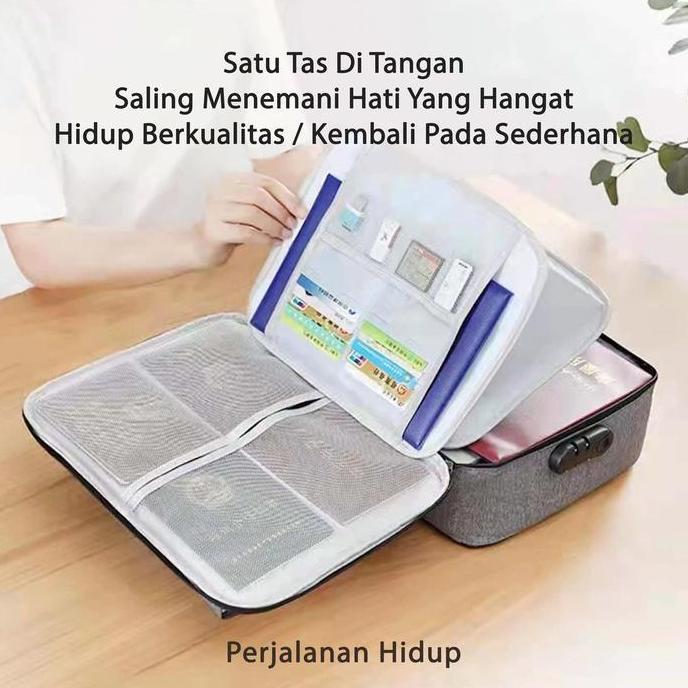 Vacanza- Tas Koper Passport Dokumen Anti Air Password Travel Box