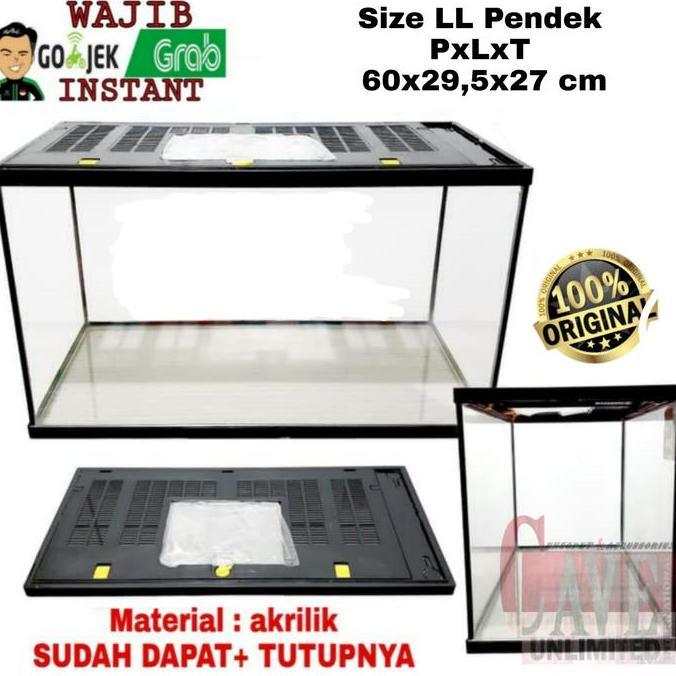 Terrarium Gex 60 Cm Nikita Ll Pendek Ceper Kandang Reptile + Tutup