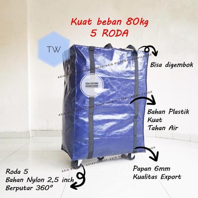 Vacanza- Tas Travel Barang Roda 4 (Bp) Shopping Bag Belanja Lipat Koper