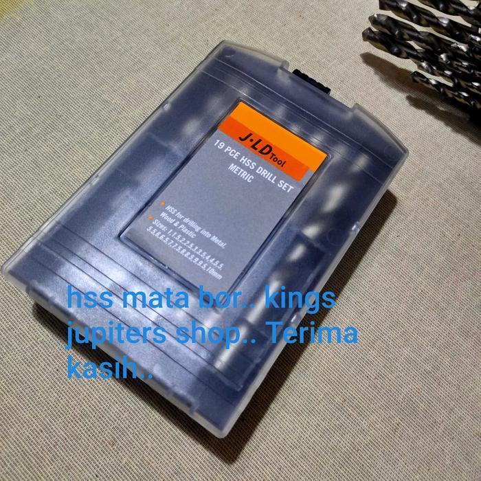 Mata bor besi SET 19pcs HSS drill bit 1mm - 10mm BUKAN NACHI tetapi MERK ST JLD