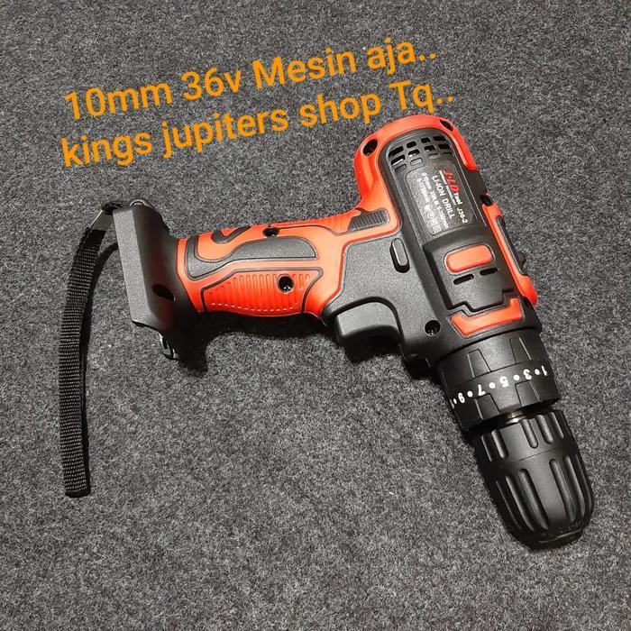 Ecer JLD ( MESIN - BATRE - CHARGER ) buat BOR CORDLESS 10MM 13MM 36VOLT HAMMER BESI KAYU CORLESS CAS