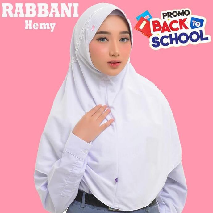 Rabbani ORi- Kerudung Rabbani Asli Hemy (Pita Melingkar) Kerudung Sekolah Jilbab Instan