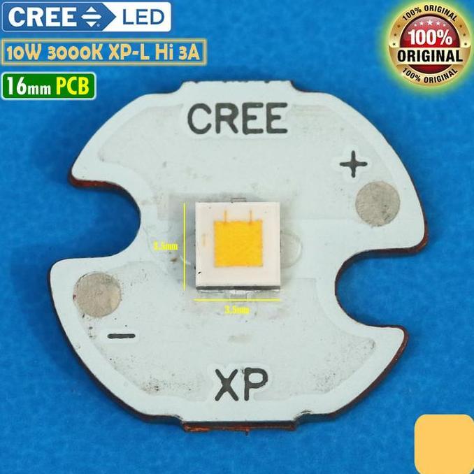 CREE 10W XP-L HI WARM 3000K XPL MATA LED SENTER THROW TEMBAK 16MM 3A