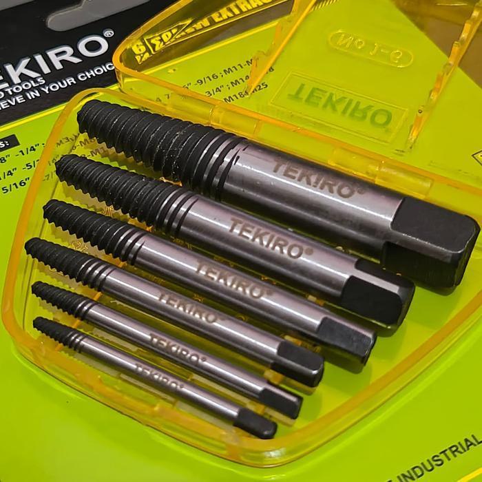 Tekiro Tap Balik untuk Cabut Sekrup Baut Patah, Set Mata Bor Pencabut Mudah Sekrup Baut Patah