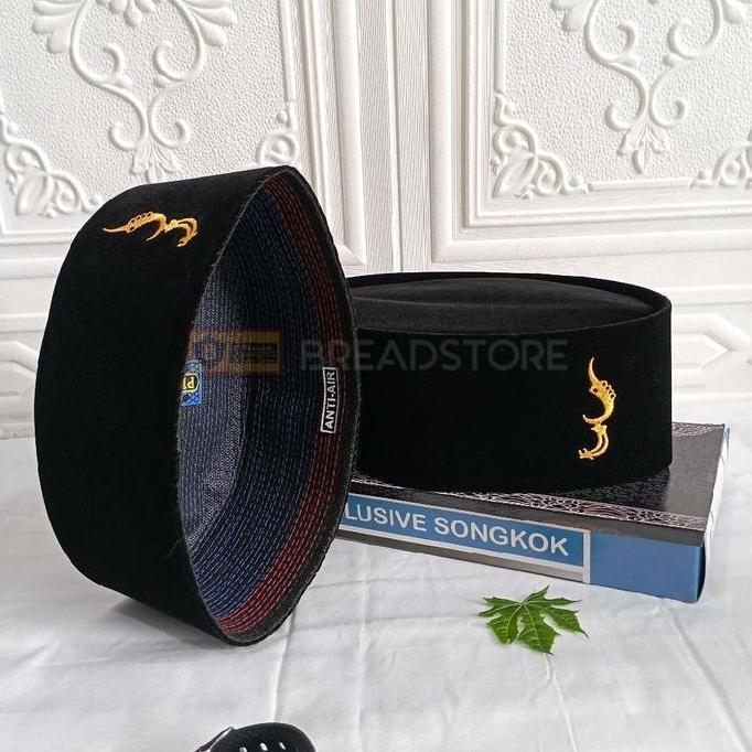 Boyx- Peci Songkok Kopiah Hitam Pria Logo Kujang Peci Pria Model Terbaru