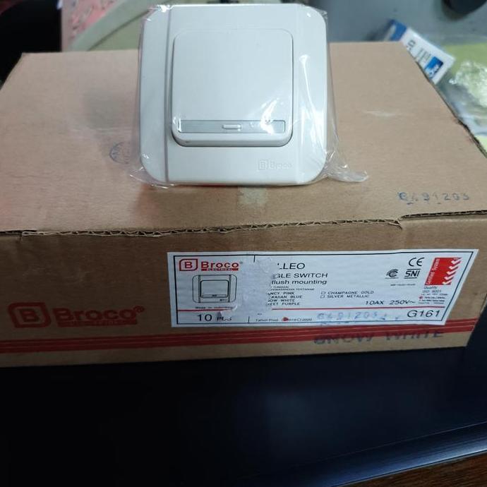 yoriezmart- Saklar Engkel Tunggal Galeo G161 Snow White - BROCO 1 Dus isi 10 pc Diskon