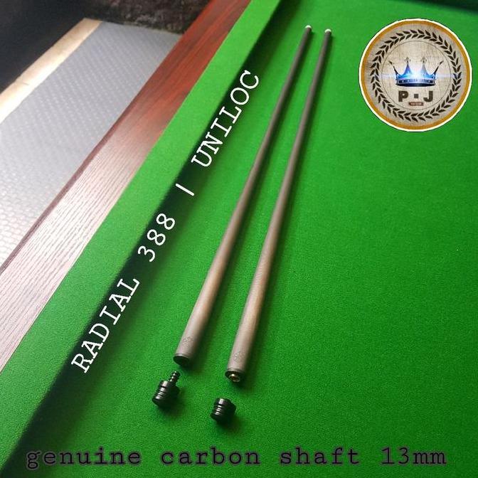 PJ - Billiard Real Carbon Shaft - Joint Uniloc & Radial 3/8-8  | Genuine Carbon | Shaft Only