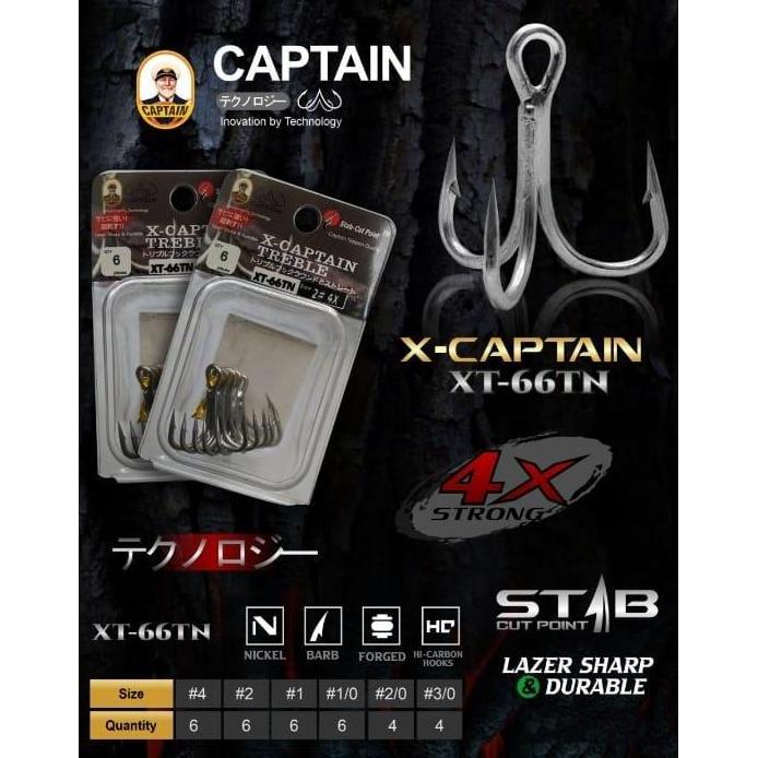 Kail/Hook CAPTAIN TREBEL XT-66TN, Lazer , Hi Carbon Hooks - 6 Ukuran Qty 8pcs