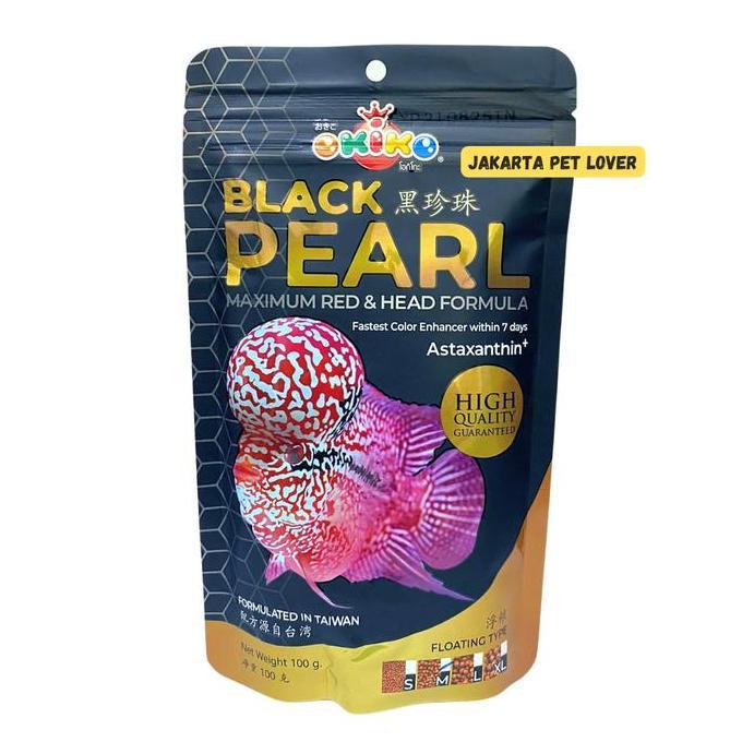 Okiko Black Pearl Pelet Louhan / Pelet Ikan Louhan 100gr