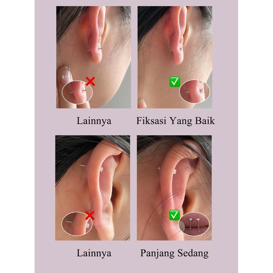 Gio- Ear Partner-999 Silver Kalung Anting-Anting Perak Murni 999 Tahun , Model Baru, Populer, Menjag