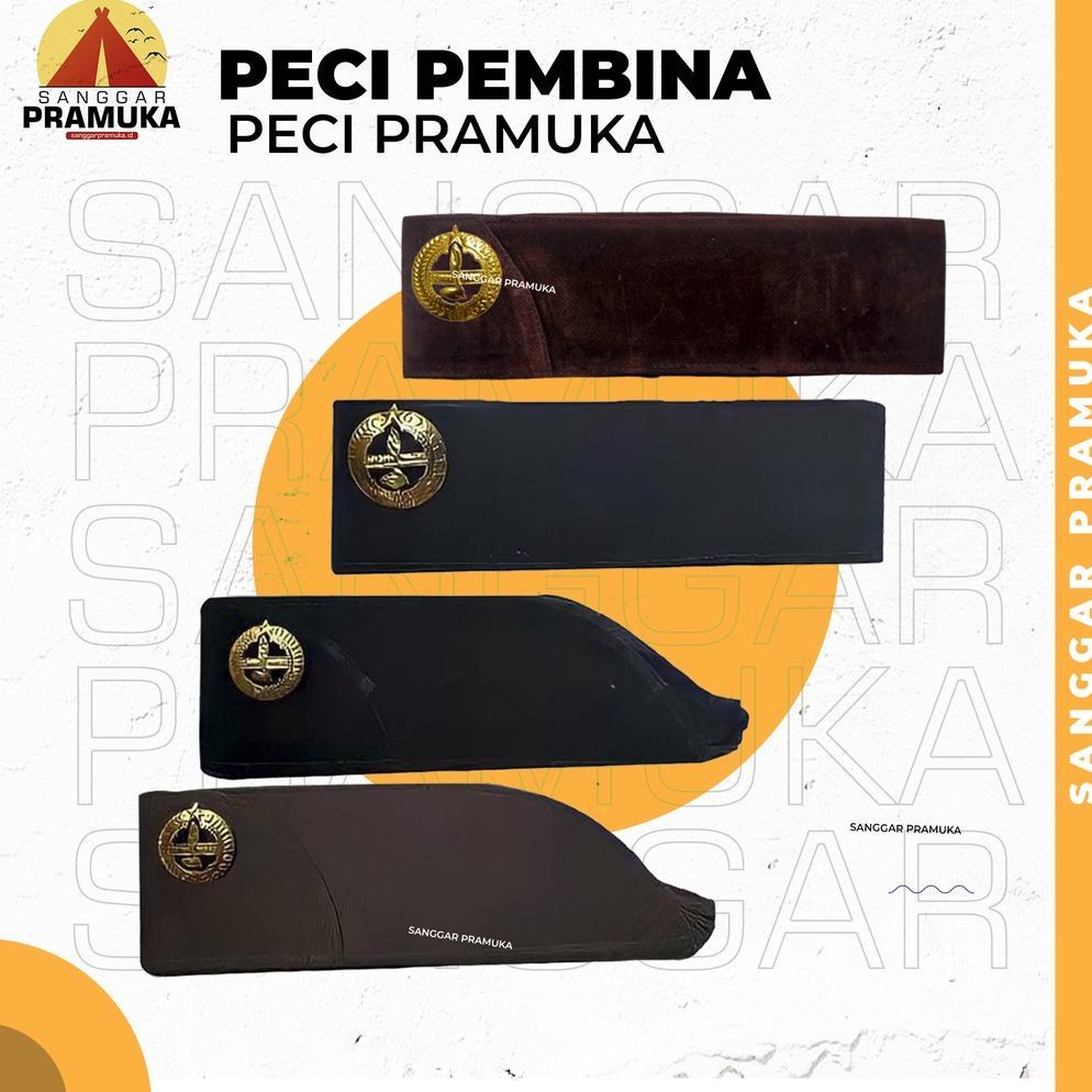 TERMURAH PECI PEMBINA PRAMUKA / PECI BLUDRU PRAMUKA / KOPYAH PRAMUKA PLUS TANDA TOPI / PECI COKLAT