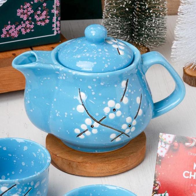 Nyam- Petitemaison Sakura Tea Set Hampers Souvenir Hadiah Cangkir Teko Keramik