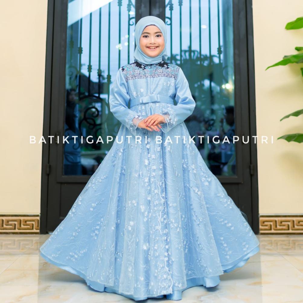 FAVORIT SAKURA DRESS - GAMIS RAYA COUPLE KELUARGA GAMIS SAKURA BROKAT COUPLE KELUARGA DRESS COUPLE I