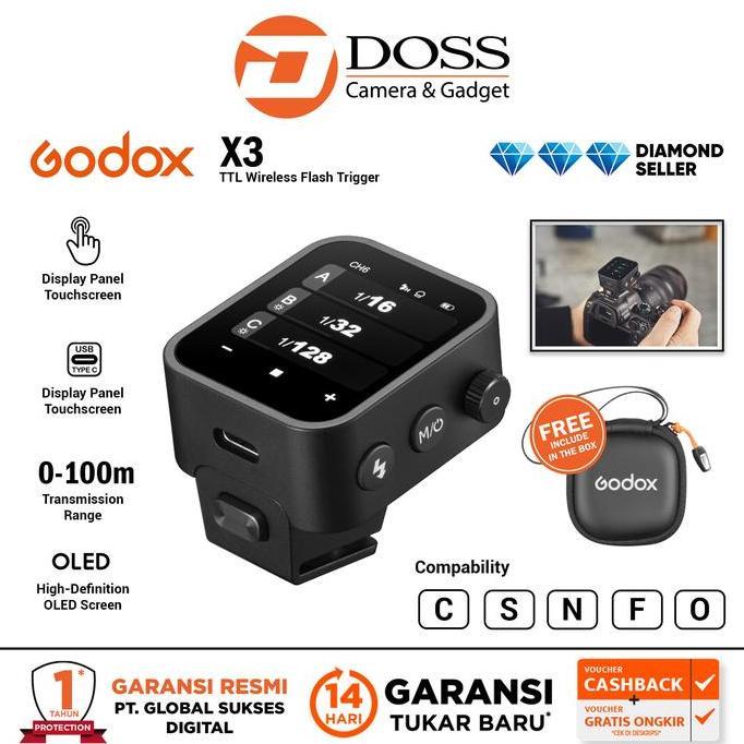 Godox X3 Trigger Touchscreen TTL Wireless Flash Trigger Godox X 3
