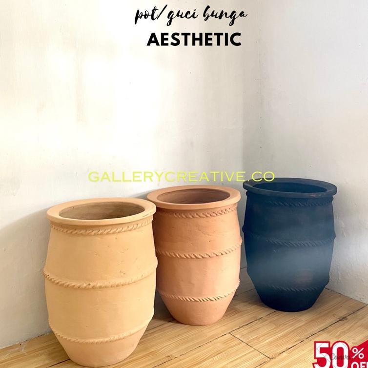 New Arrival Vas Bunga Besar - Pot Gerabah Tanah Liat Motif - Vas Bunga Besar 30X40 Cm Free Packing K