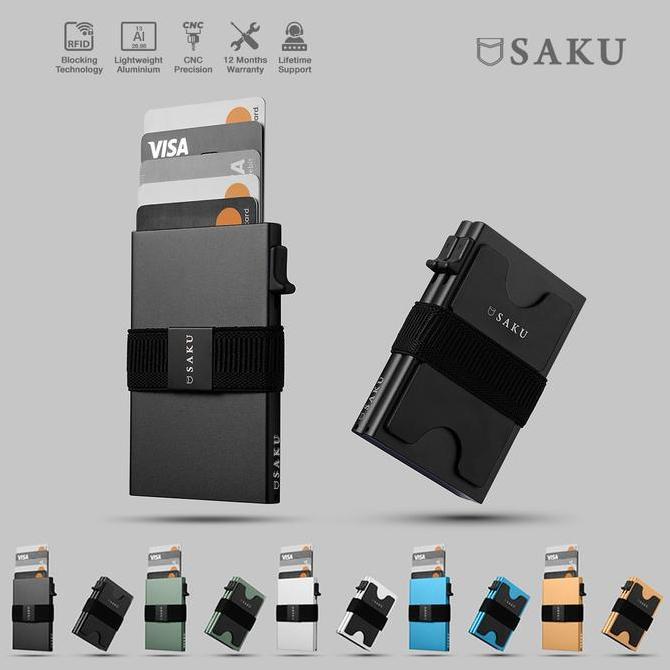 SAKU Dompet Kartu Pria Smart Card Holder Wallet RFID Commando