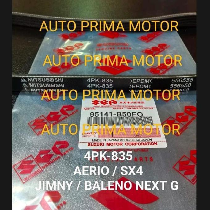 FAN VAN V BELT TALI KIPAS 4PK835 AERIO SX4 XOVER JIMNY JIMMY BALENO NEXT G 4PK-835 READY