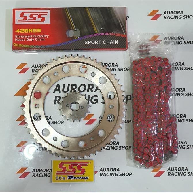 Gear Set SSS 428 CRF 150 L & Rantai SSS 428 HSB - 140 L