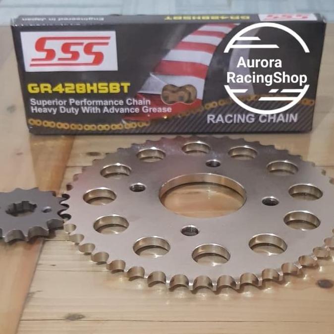 Gear Set TK 428 CB 150 R old & Rantai SSS HSBT Gold