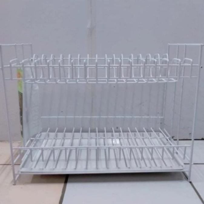 SIMBASUN : RAK PIRING & GELAS KAWAT SUSUN 2 + NAMPAN ROSE 394 T TRAY