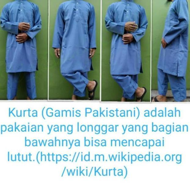 new atasan kurta/kurtah/qurta/qurtah/gamis pakistan selutut pria halus tebal awet murah polos hitam 