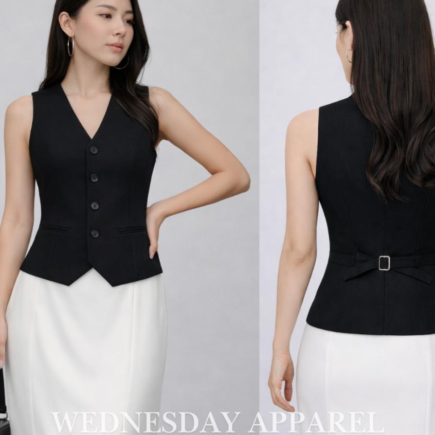 Wednesday Apparel- Vest Wanita Tali Belakang | Outer Cewek Casual & Formal | Rompi Kerja & Kuliah
