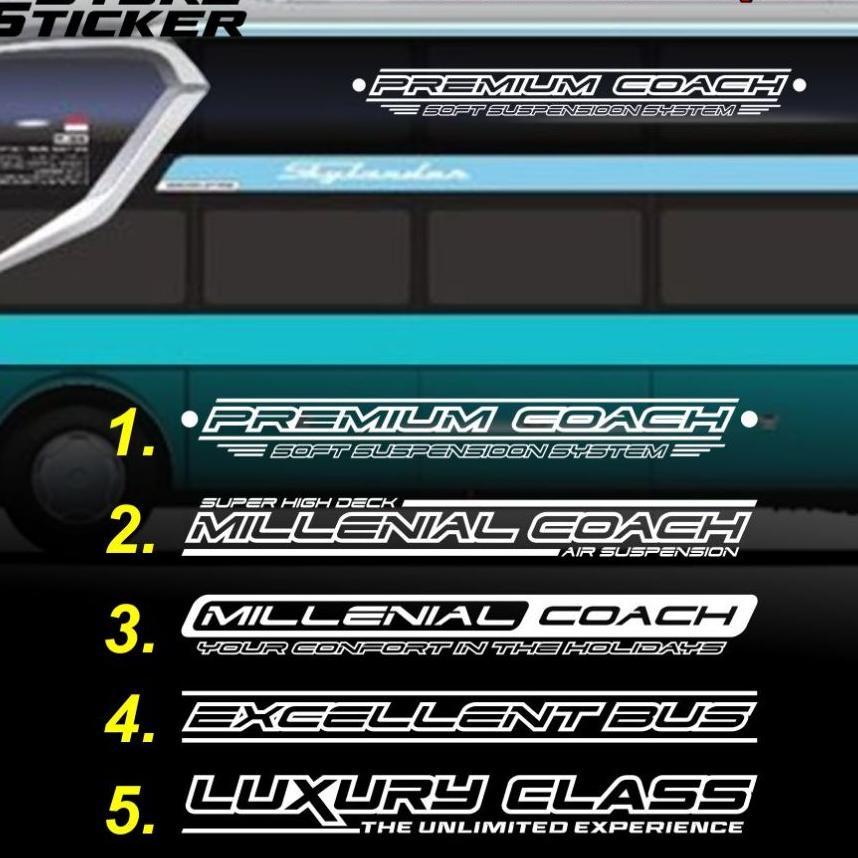 Jual Stiker Kaca Samping Elf Dan Bus Stiker Cutting Premium Coach, Millenial Coach Dll Bisa Custom T