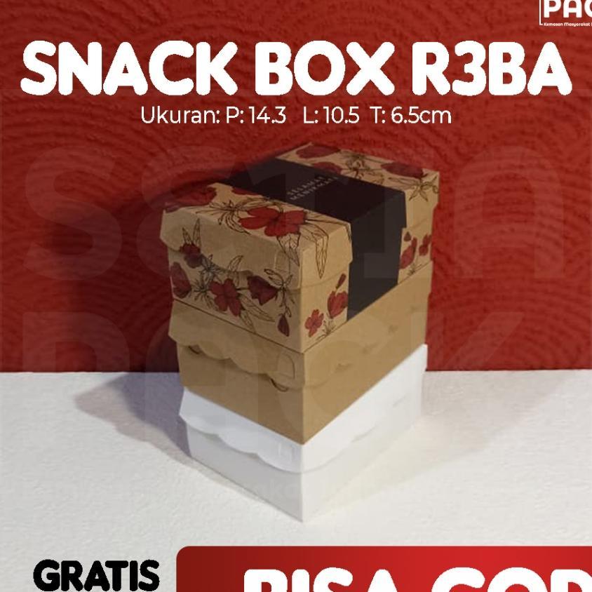 Kotak Dus Snack Aqua Putih Coklat Kraft Motif Box Kue Roti R3Ba