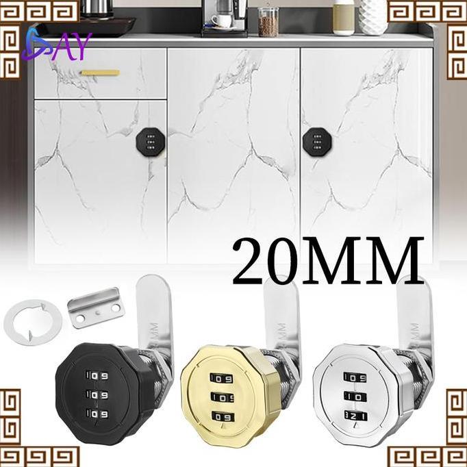 20mm Kunci Kombinasi Laci/Kunci Loker Kombinasi/Pin 3 Digit Angka/Laci