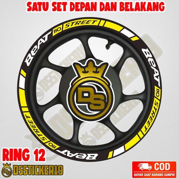 Stiker Velg Honda New Beat Street 2024 Ring 12 Reflektif Daya Rekat Kuat Multiwarna
