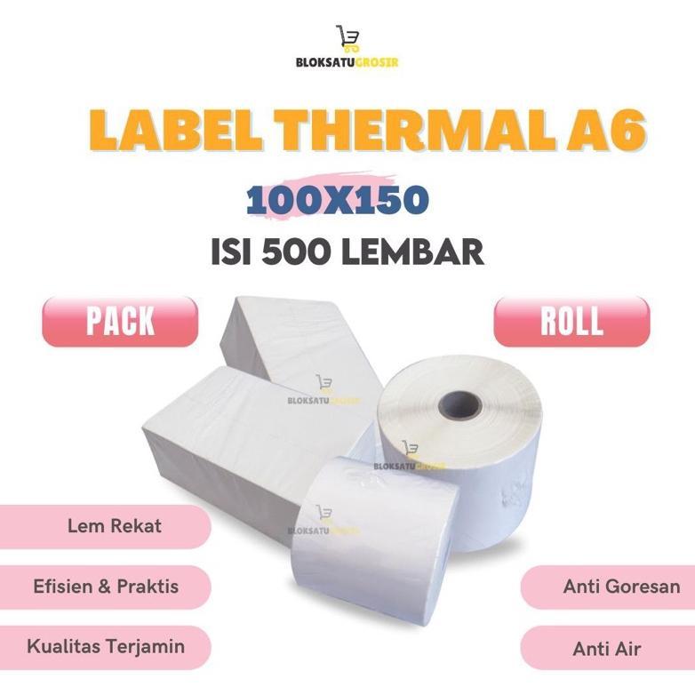Kertas Thermal | Kertas Thermal 100X150 | Thermal 100 X 150 500Pcs | Kertas Resi 100X150 - Label Res