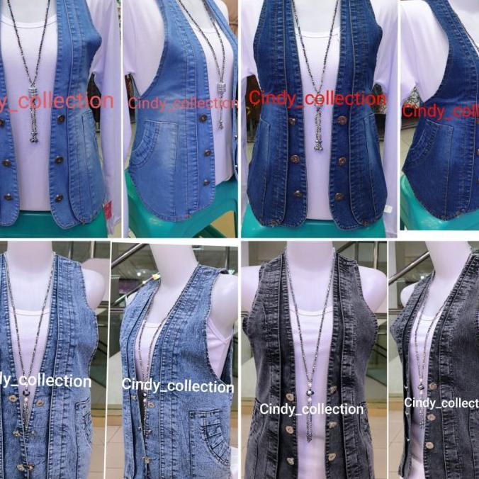 Rompi Jeans Wanita Rompi Wanita Jeans Rompi Denim Vest Wanita Rompi Jumbo Rompi Cewek Best Seller