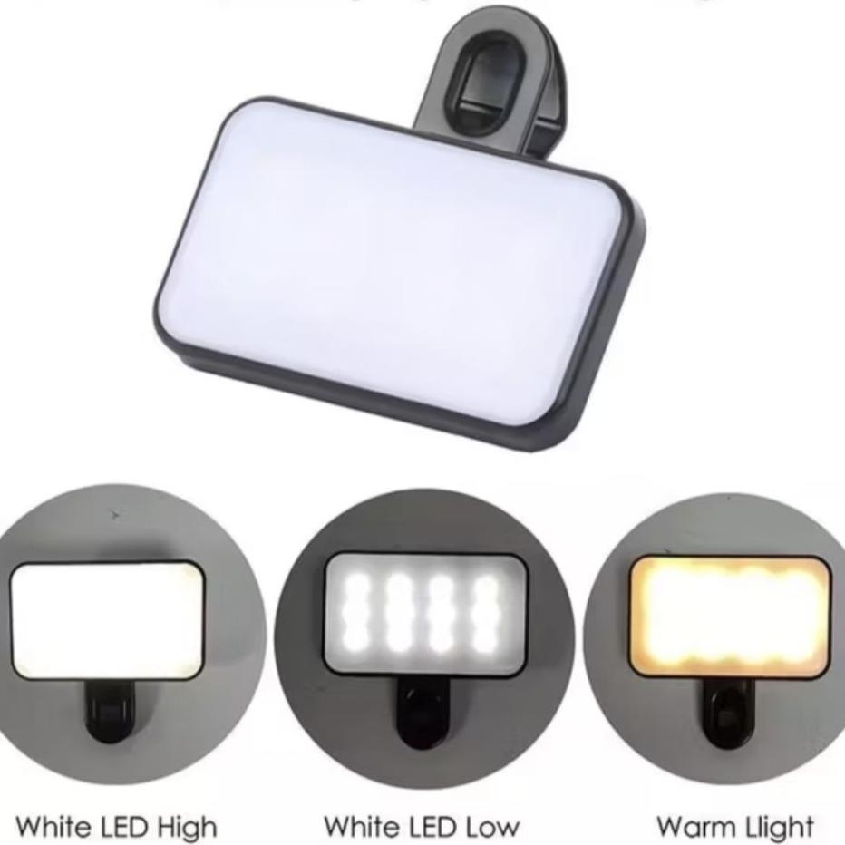 Ring Light Selfie Lampu Flash Led Jepit Kamera Handphone Hp Laptop