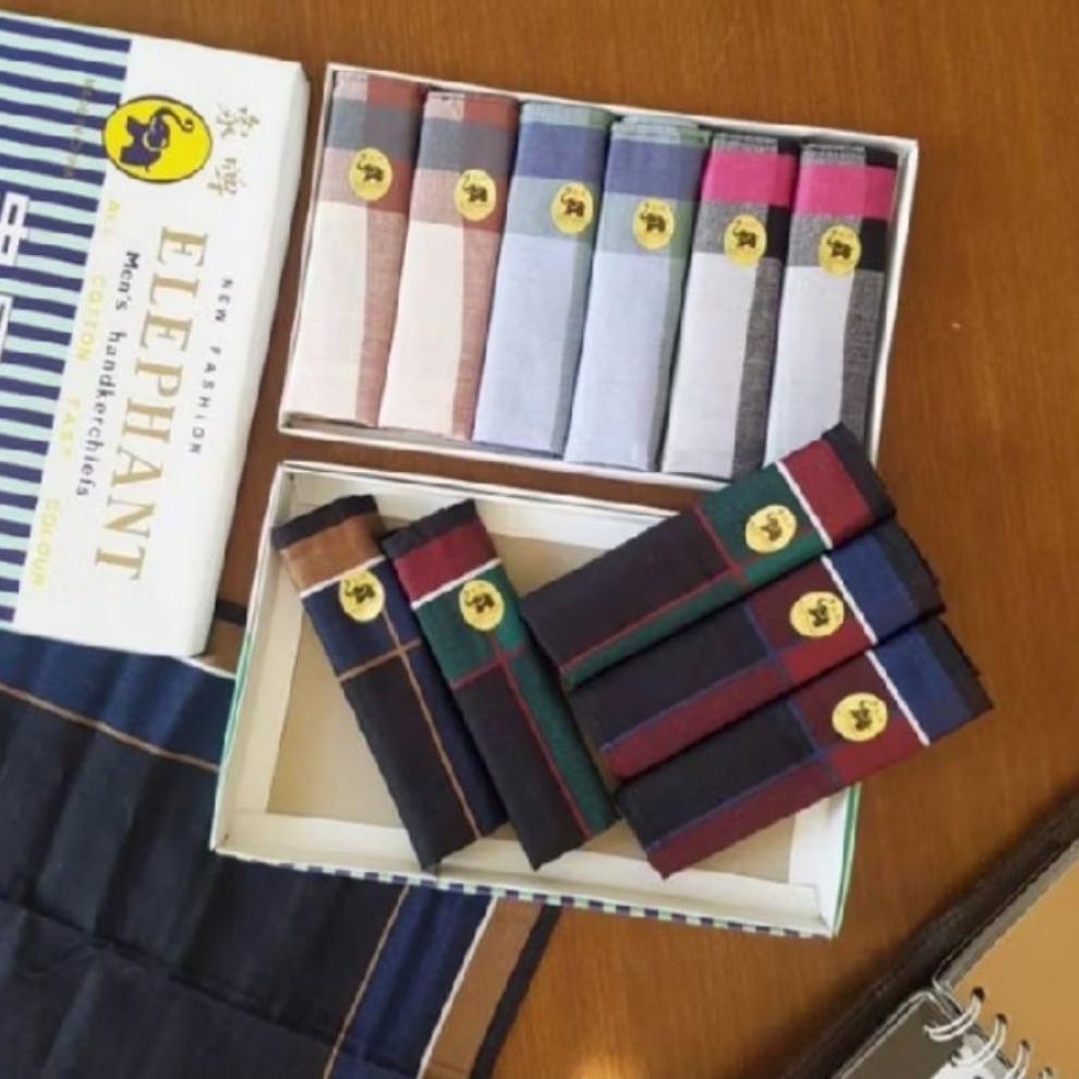 (6 Pcs) Sapu Tangan Pria Sapu Tangan Gajah Elephant
