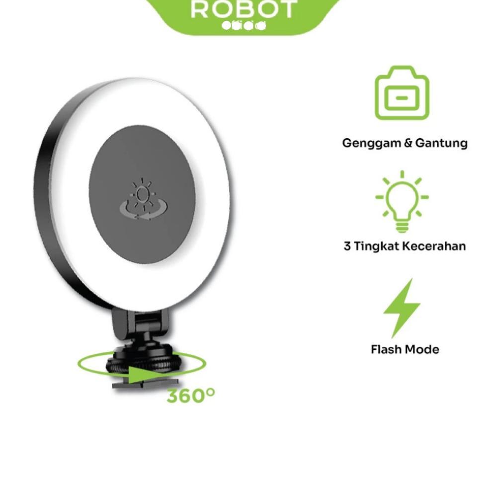 Robot Rfl02 Lampu Selfie/Ring Light With 3 Mode And Brightness