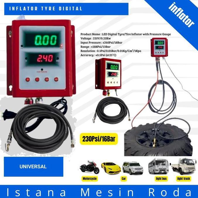 Terlaris Digital Tire Inflator Isi Ban Truk  Bus Mobil Motor Tekanan 15.9/16 Bar 230 Psi Angin Ban T