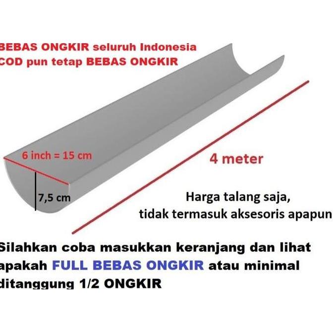 Pilihan- Talang Maspion Pvc 6" 6 In Inci Inch Saluran Pembuangan Air Hujan Atap Genting Genteng Ruma