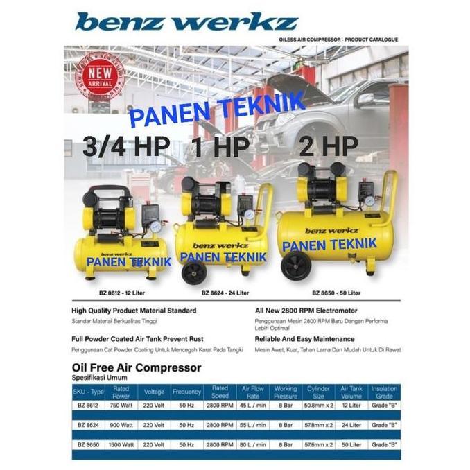 New- Compresor Benz Oiless Mesin Kompresor Angin Listrik Silent Tanpa Oli