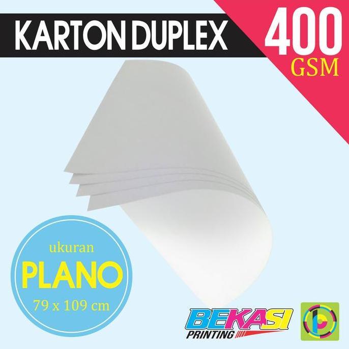 Newpic- 400 Gsm 10 Lembar Kertas Karton Tebal Duplex / Dupleks Plano 79 X 109 Cm