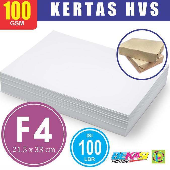 Newpic- 100 Lbr Woodfree Uncoated Plain Paper Kertas Hvs 100 Gsm Size Folio F4 .5X33 Cm