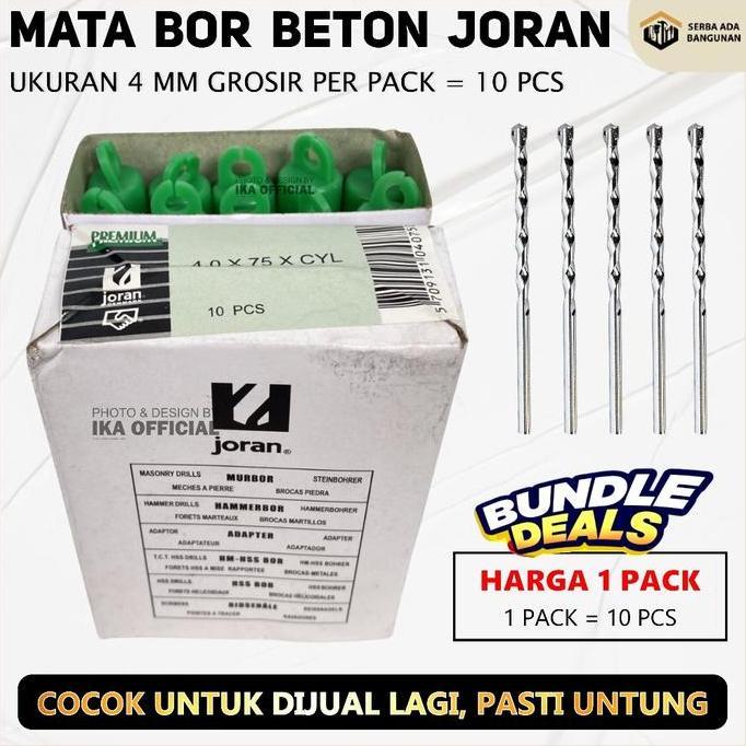 1 BOX MATA BOR BETON 4 MM - 10 PCS / MATA BOR BETON TEMBOK HSS DRILL BIT MATA BOR SET MATABOR DINDIN