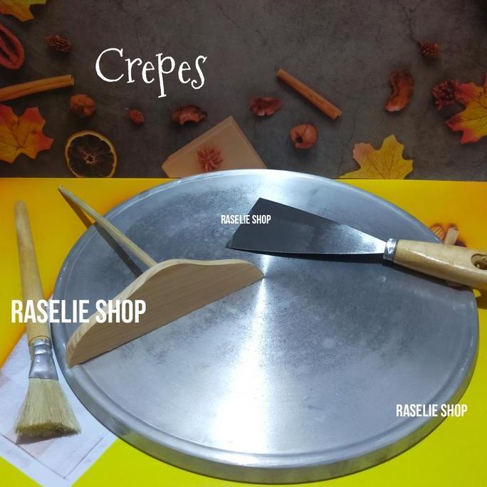 TERMURAH - Wajan Kue Leker Crepes Loyang Aluminium TEBAL [tanpa list pinggiran] Wajan Datar Cetakan 