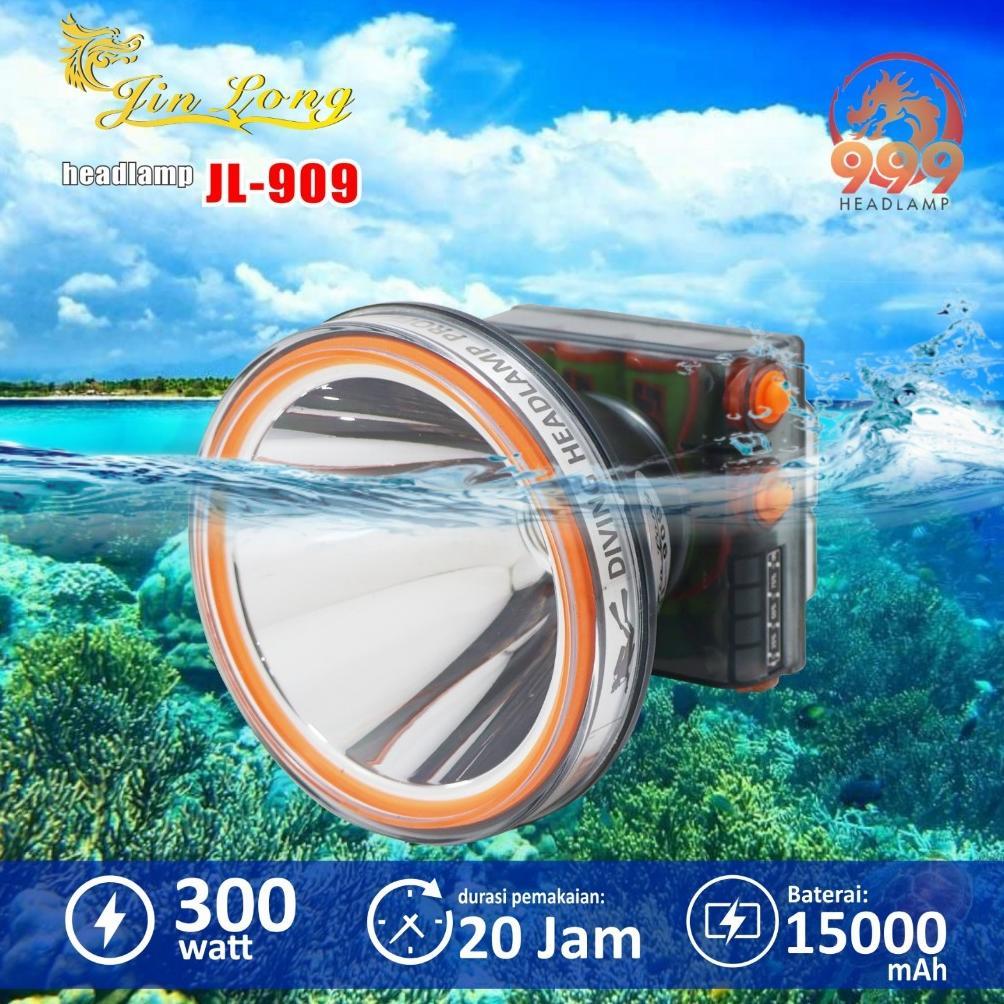 Senter Kepala / Headlamp Jinlong Jl 909 Waterproof / Tahan Air 300 Watt