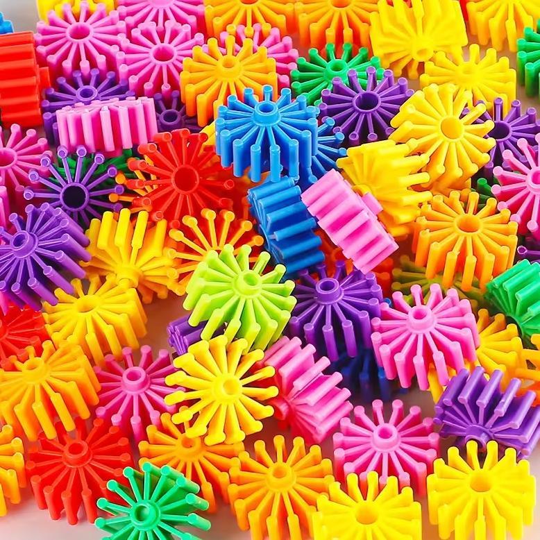 NEW PRODUCT HAHA TOY 128pcs DIY Gear Puzzle Balok Susun Mainan Edukasi Anak Building Block Gears Puz