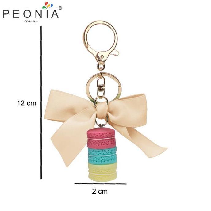 Giftyou- Peonia Pna Macaron Gantungan Keychain Kunci Tas