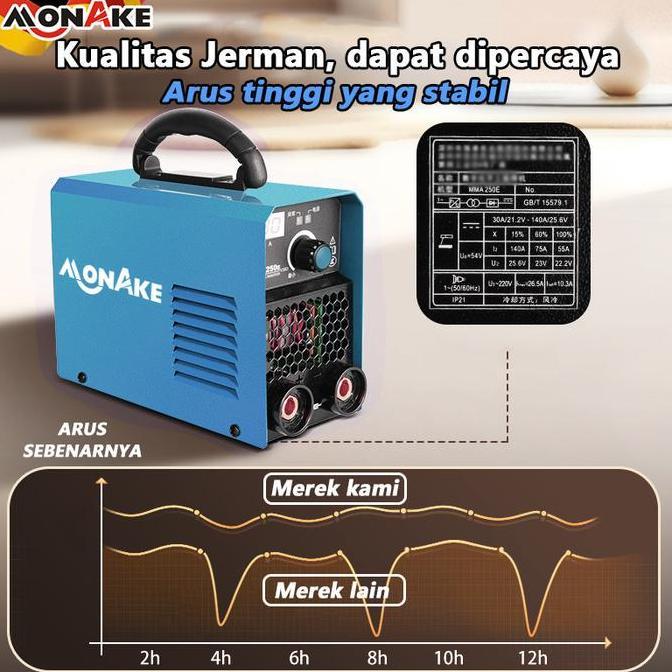 Monake Jerman Mesin Las  Mma 150A Inverter Welding Mesin Las Listrik 450 Watt Igbt 450 Watt Mesin Tr