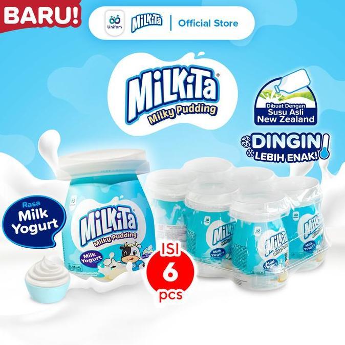 Best Seller Milkita Milky Pudding Rasa Yoghurt Susu - Puding Susu (Isi 6 Cup) Premium