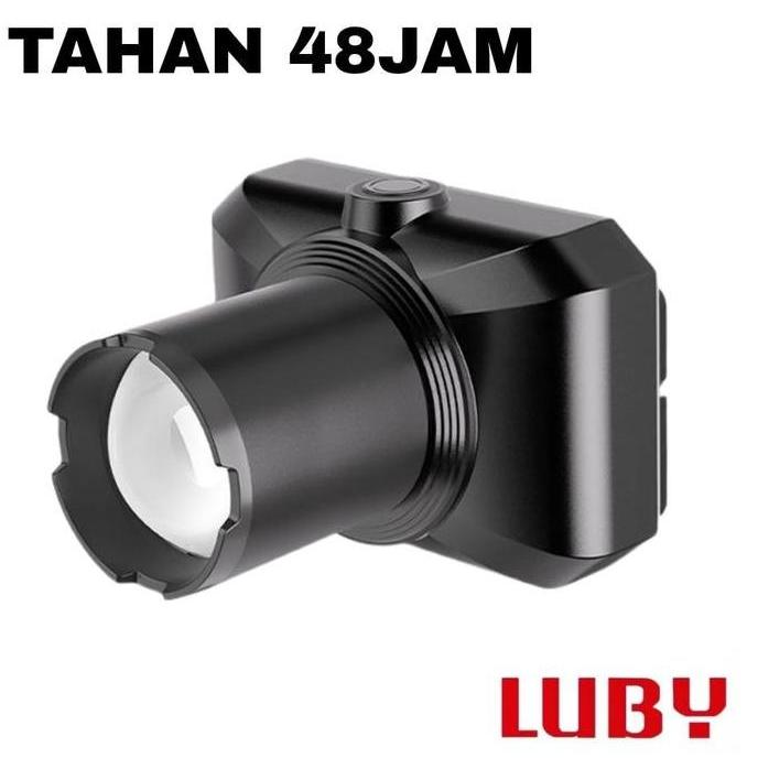 Purple- Senter Kepala Led Luby 50Tt 4800Mah L-905Nl Led Laser - Zoom Out Jarak Jauh - Terproof Ipx6 